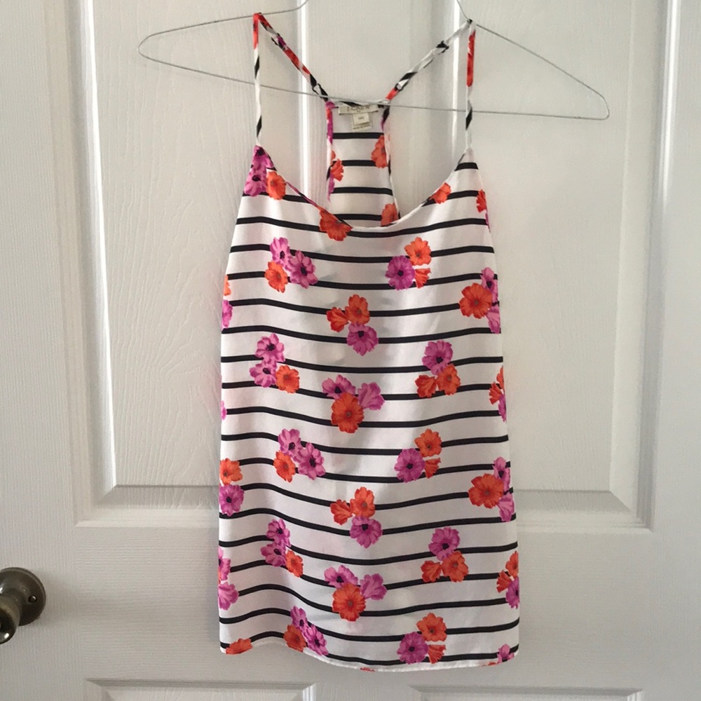 J. Crew Flower and Stripe Tank